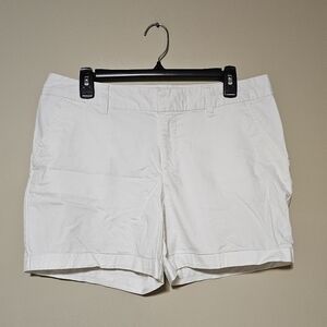 Le TIGRE Women's Shorts White Size 12 Flat Front Pockets Classic Preppy Casual